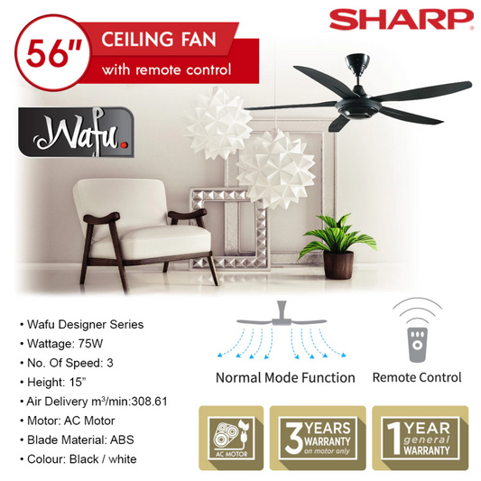 Ceiling Fan 56" PJC116BK
