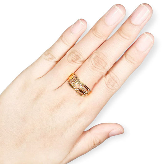 Cincin Emas Silang Double