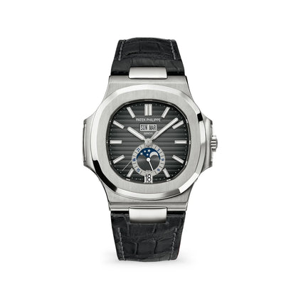 Nautilus Black Strap Stainless Steel
