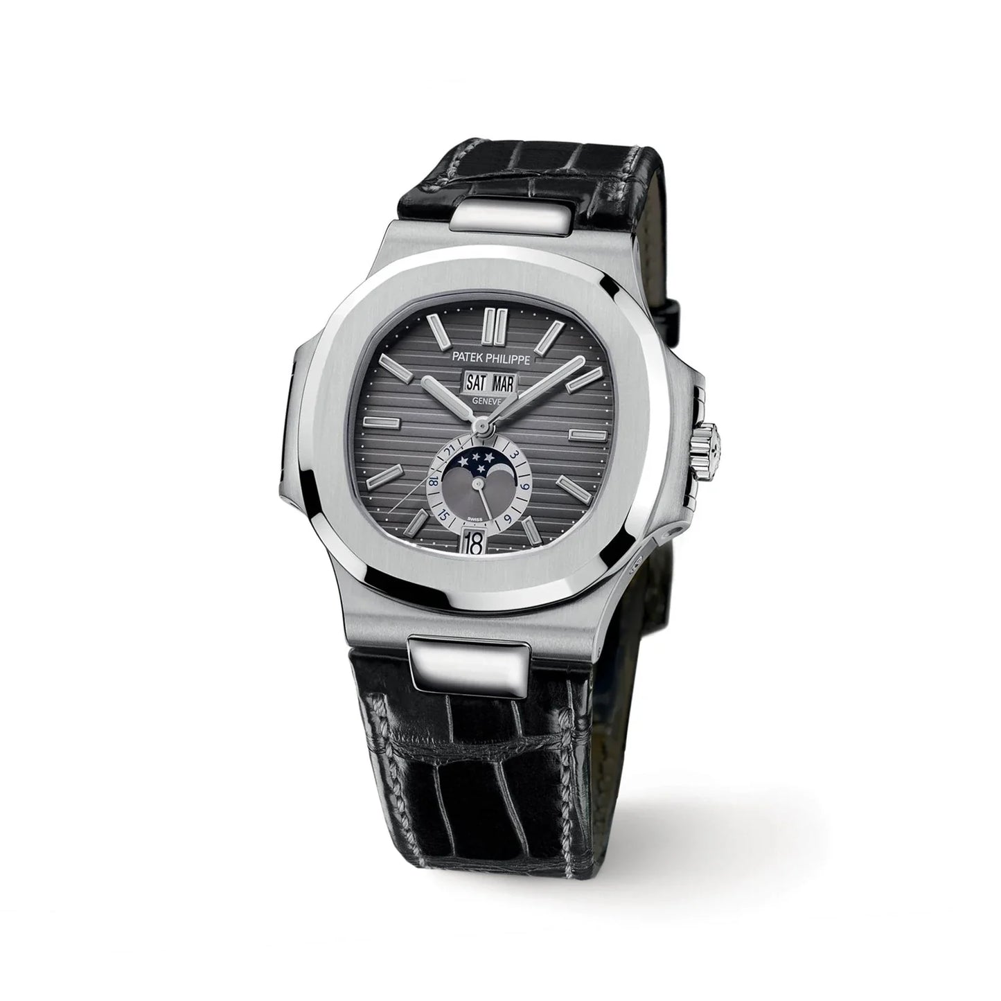 Nautilus Black Strap Stainless Steel