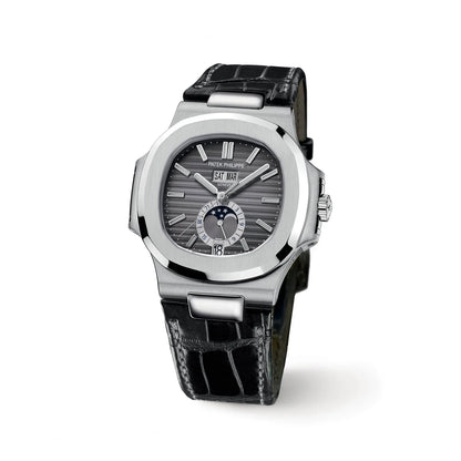 Nautilus Black Strap Stainless Steel