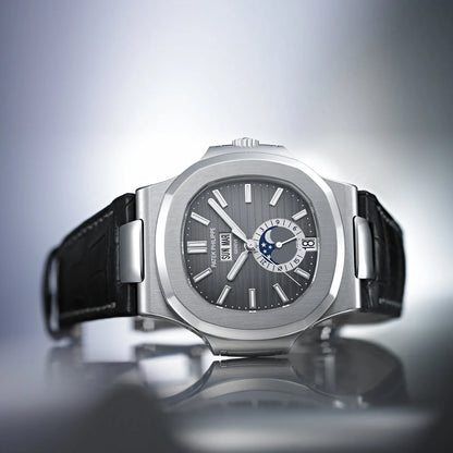 Nautilus Black Strap Stainless Steel