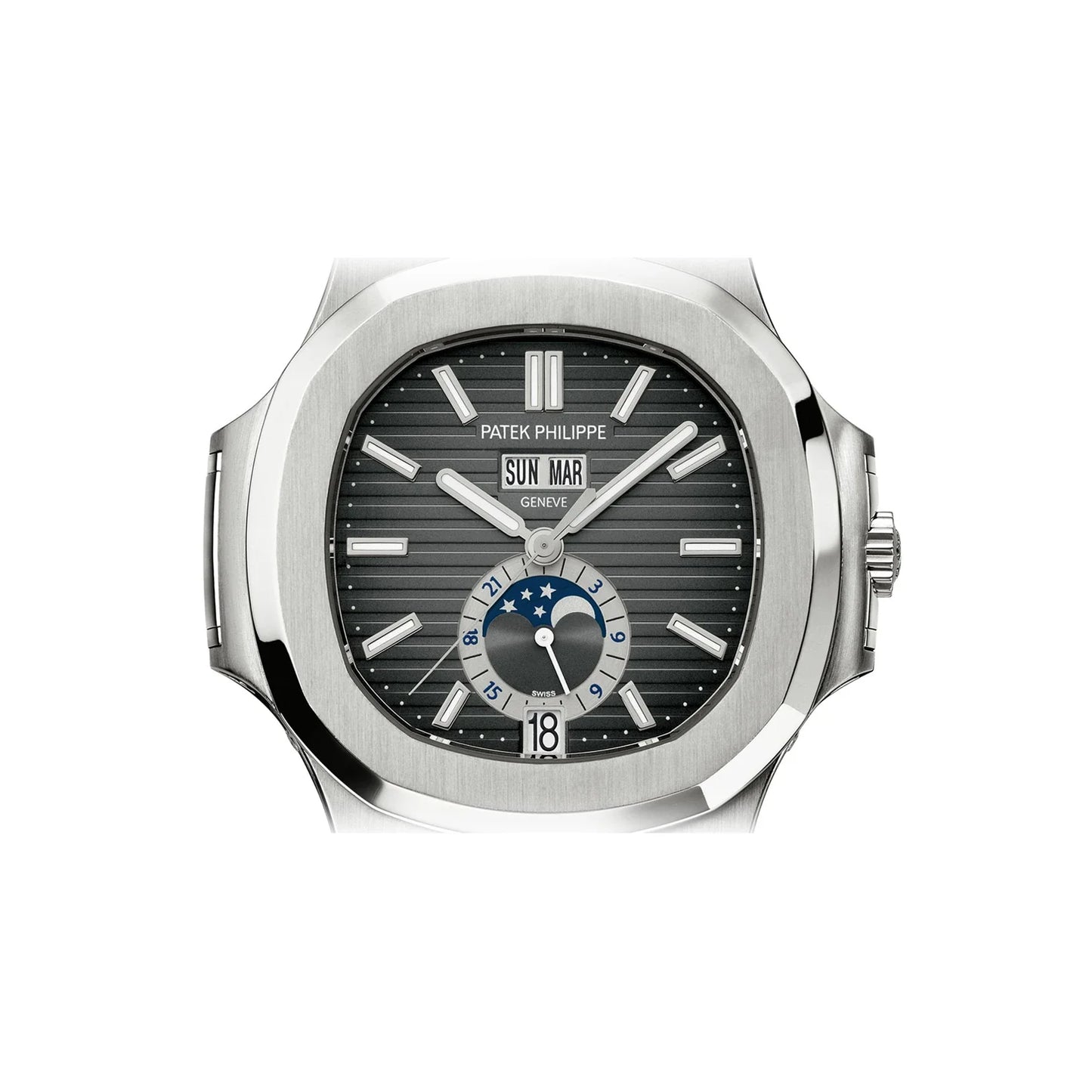 Nautilus Black Strap Stainless Steel