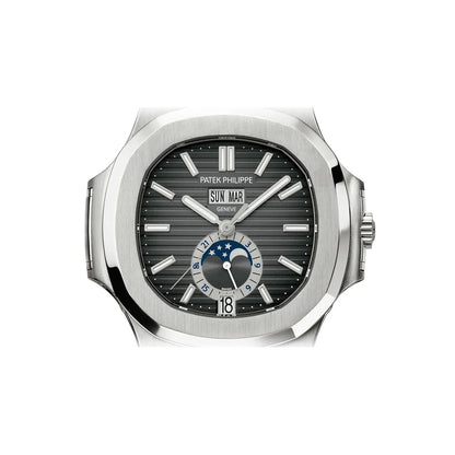 Nautilus Black Strap Stainless Steel