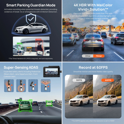 70mai Dash Cam A810 with Sony STARVIS 2